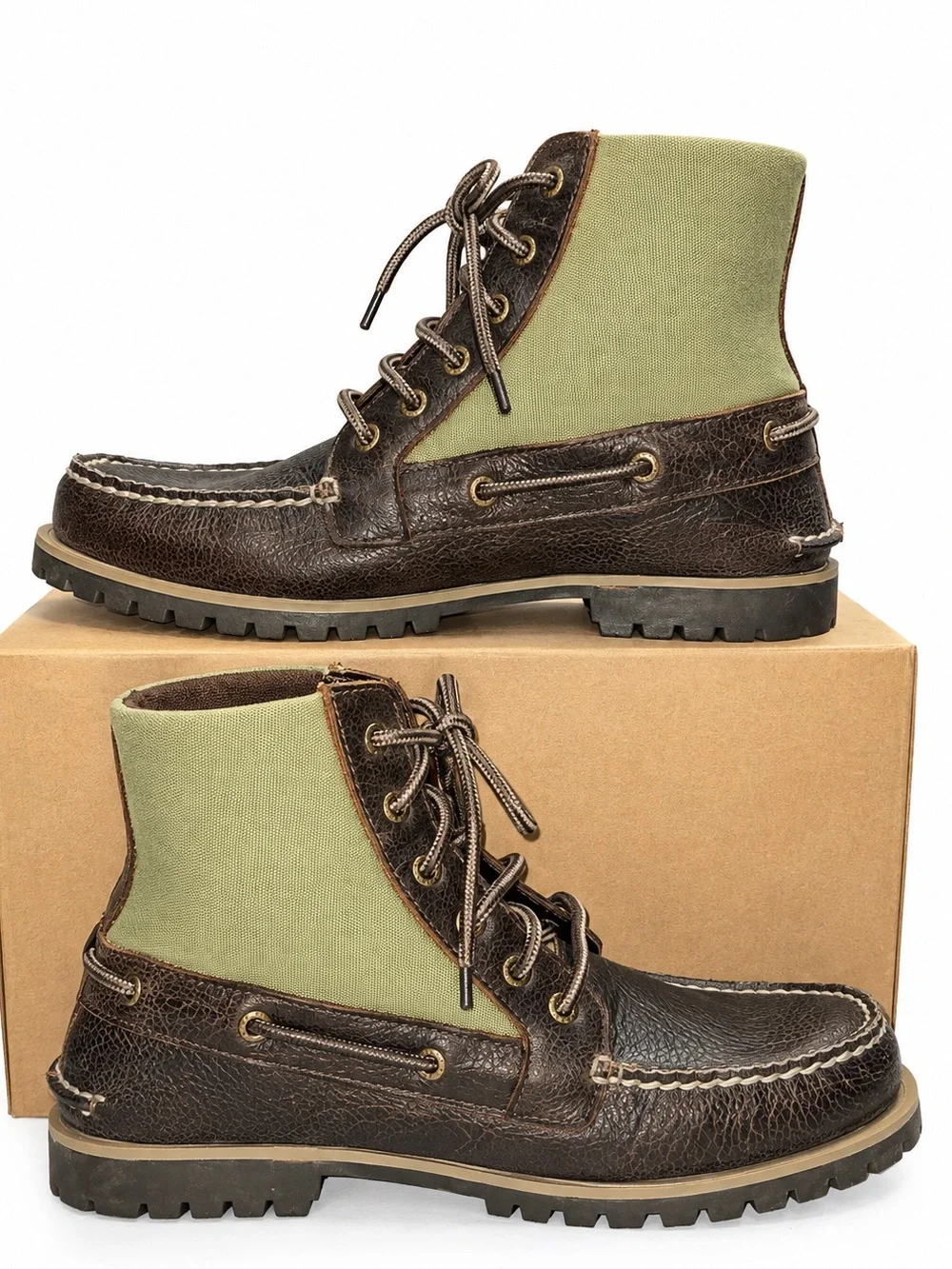 Sperry Top-Sider Carson Men’s 7.5 M Leather Canvas Moc Toe Boots